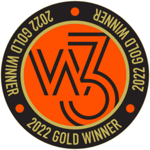 Award emblem for 2022 w3 gold winner